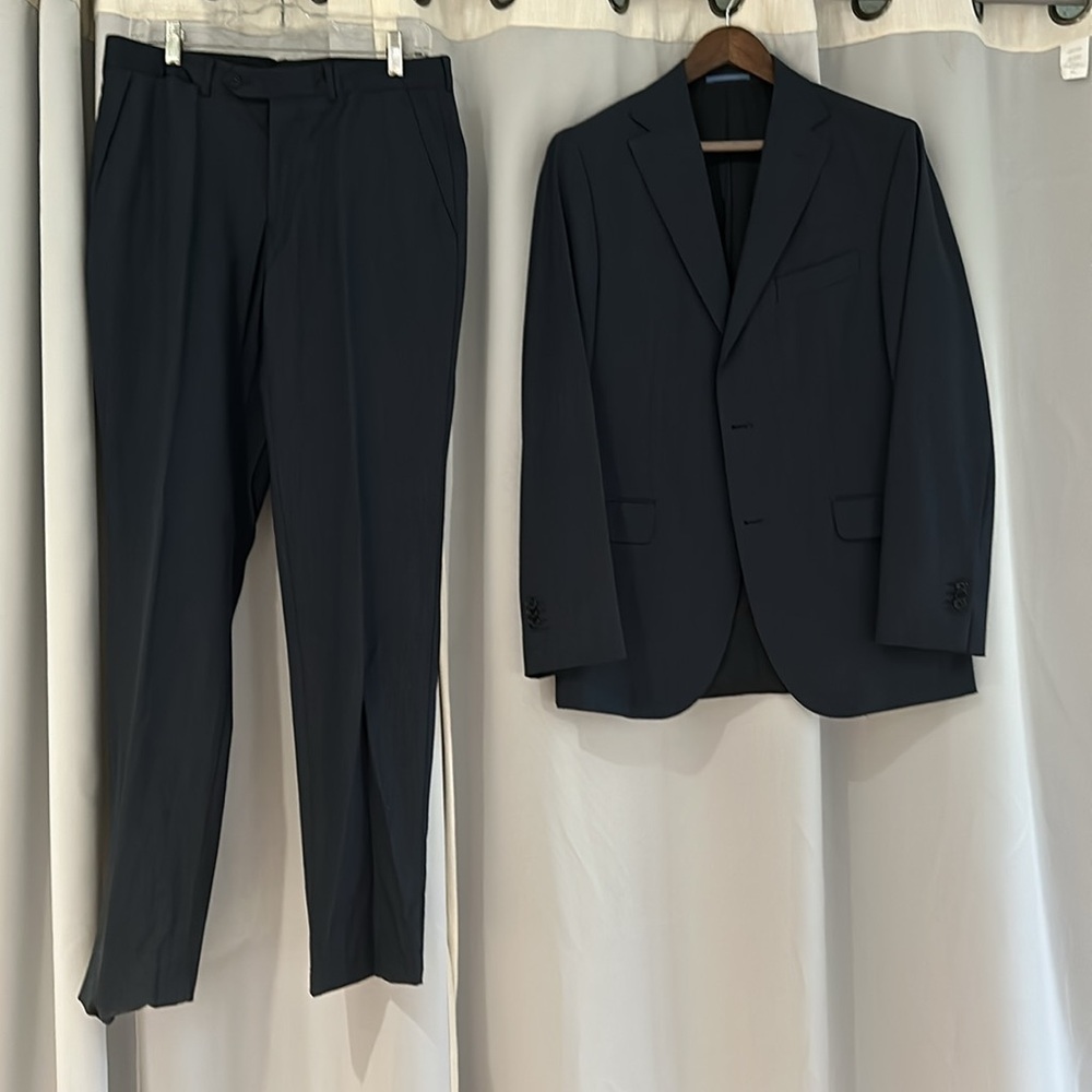 Massimo Dutti Wool and Cashmere Suit Navy Blue